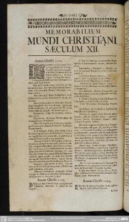 Memorabilium Mundi Christiani Saeculum XII.