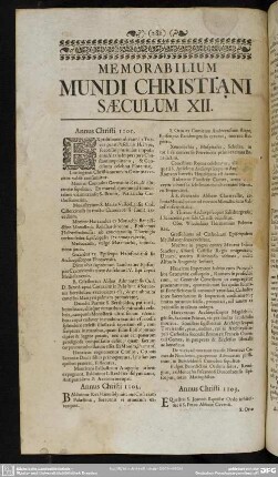 Memorabilium Mundi Christiani Saeculum XII.