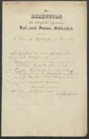 Brief von Philipp von Lichtenthaler von Bayerische Staatsbibliothek an Regensburgische Botanische Gesellschaft