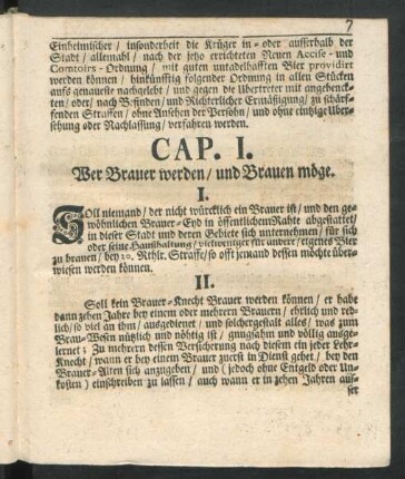 Cap. I. Wer Brauer werden, und Brauen möge.