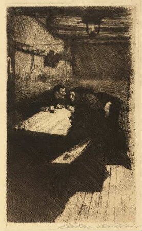 Kollwitz, Käthe: Beratung (Verworfenes Blatt 3 aus der Folge: Ein Weberaufstand)