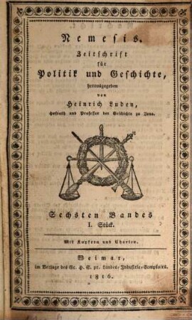 Nemesis : Zeitschrift für Politik und Geschichte. 6. 1816