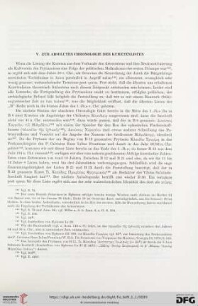 V. Zur absoluten Chronologie der Kuretenlisten