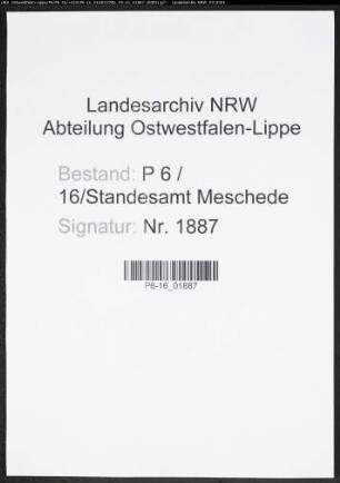 Heiratsregister Standesamt Meschede
