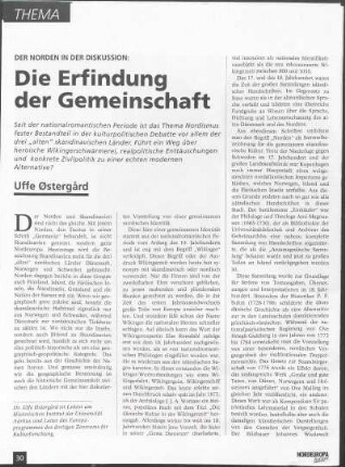 Der Norden in der Diskussion: Die Erfindung der Gemeinschaft