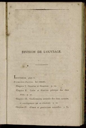 Division de L´Ouvrage.