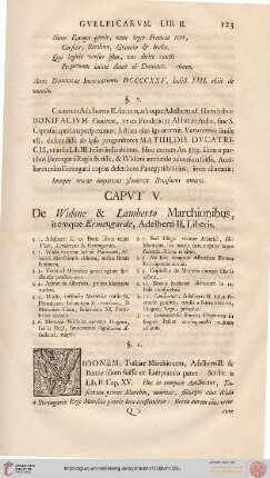 Capvt V: De Widone & Lamberto Marchionibus, itemque ermngarde, Adelberti II. Liberis