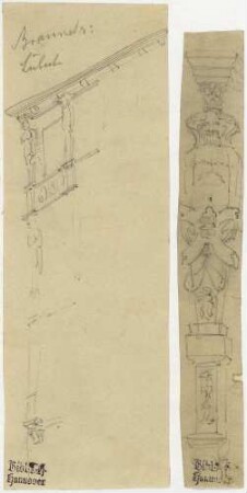 Bürgerhaus in der Braunstraße zu Lübeck, Gebäudekante, Hermenpilaster
