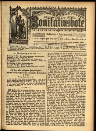Erste Ausgabe vom Sonntag, den 25. Mai 1902.