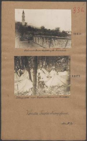 Zeltlager oesterr.-ungar. Truppen im Kurpark von Rundschein