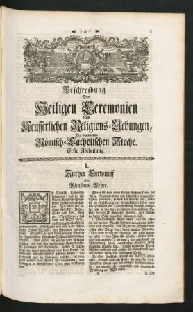 Beschreibung Der Heiligen Ceremonien Und Aeusserlichen Religions-Uebungen, Der sogenannten Römisch-Catholischen Kirche. Erste Abtheilung