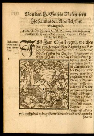 Johannes der Apostel/ und Evangelist.
