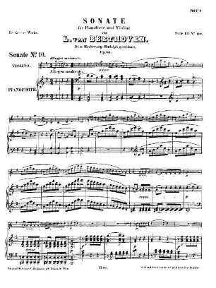 Beethoven's Werke. 101 = Serie 12: Für Pianoforte und Violine, Sonate : op. 96