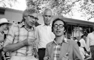 26. Tagung 1976 Physiker; Maikäferrede: Antony Hewish, Brian D. Josephson, dahinter Willis E. Lamb