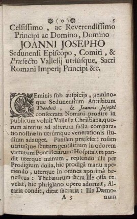 Celsissimo, ac Reverendissimo Principi ac Domino, Domino Joanni Josepho...