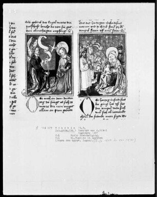 Auszüge aus der Bibel, und Marienleben — Mariä Verkündigung