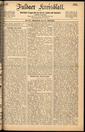 Erste Ausgabe vom Samstag, den 27. November 1880.