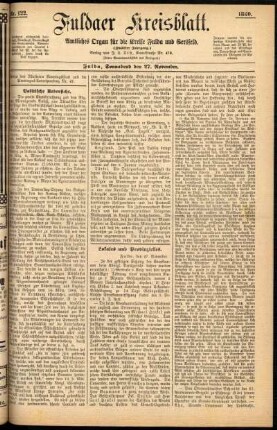 Erste Ausgabe vom Samstag, den 27. November 1880.