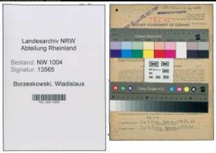 Entnazifizierung Wladislaus Borzeskowski , geb. 17.07.1888 (Schmelzer)