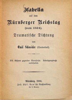 Isabella auf dem Nürnberger Reichstag 