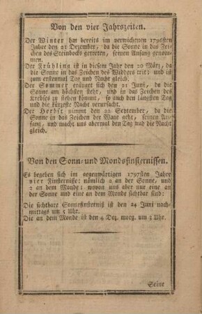 Von den vier Jahrszeiten.