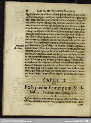 Caput II. De Polypaedia Principum & illustrium Personarum, ejusq; jure