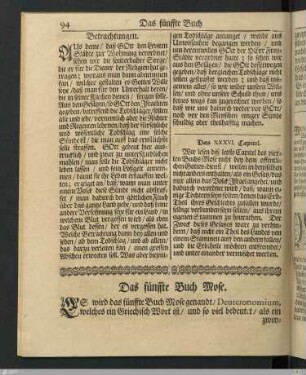 Das fünffte Buch Mose.