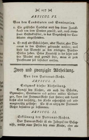 Zwey und zwanzigste Abtheilung. - Vier und zwanzigste Abtheilung.
