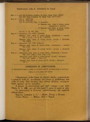 Pubblicazioni della R. Accademia dei Lincei