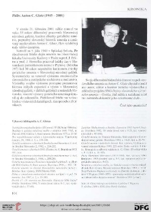 PhDr. Anton C. Glatz (1945 - 2001)