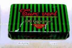 Blechdose für "100 Cigarettes GOLD 'Turc vert'