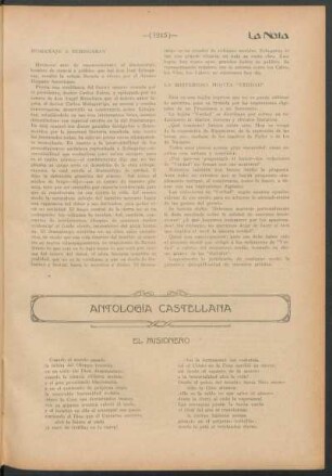 Antología castellana : El misionero
