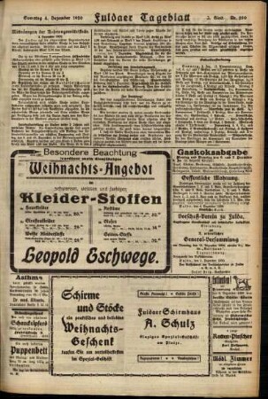 Dritte Ausgabe vom Samstag, den 04. Dezember 1920.