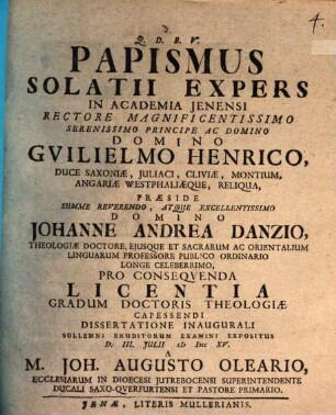 De papismo solatii experti
