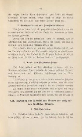 XII. Erzeugung und Vertrieb von Waaren aus Holz und von künstlichen Blumen.