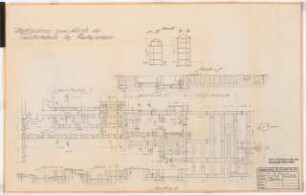 Reichsluftfahrtministerium, Berlin (Vorgängerbauten): ehemaliges Kriegsministerium: Reichsarchiv: Abriss Grundriss, Schnitte 1:100