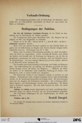 Verkaufs-Ordnung – Bedingungen der Auktion