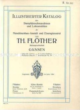 Illustrierter Katalog über Dampfdreschmaschinen und Lokomobilen