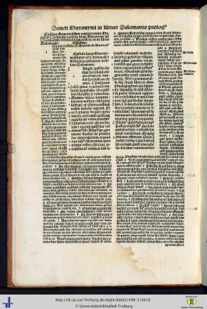 Prologus Sancti Hieronymi in libros Salomonis.