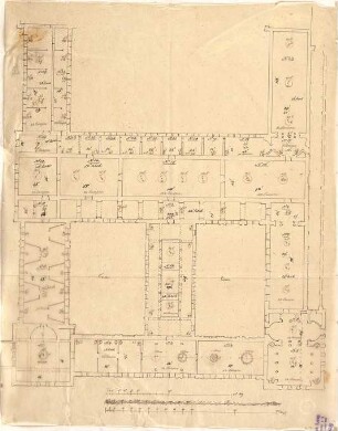 Klenze, Leo von; St. Petersburg (Russland); Eremitage - Beleuchtungsplan OG