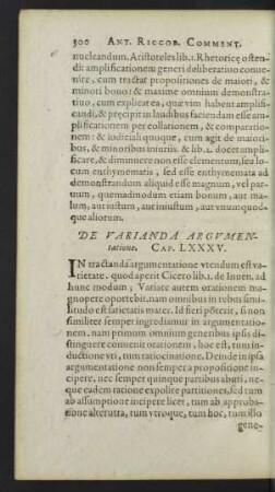 De Varianda Argumentatione. Cap. LXXXV.