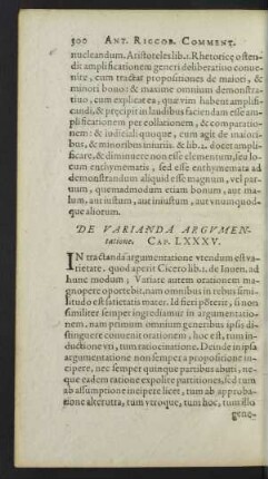 De Varianda Argumentatione. Cap. LXXXV.