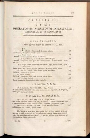 Classis III. Nvmi Imperatorvm, Avgvstorum, Avgvstarvm, Caesarvm, et Tyrannorvm.