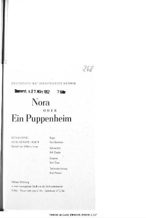 Nora oder Ein Puppenheim