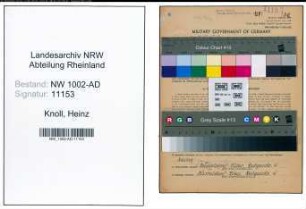 Entnazifizierung Heinz Knoll, geb. 10.01.1909 (Angestellte)