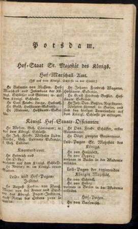 Hof-Staat Sr. Majestät des Königs