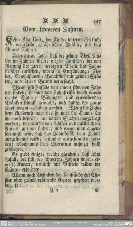 Vom schweren Zahnen