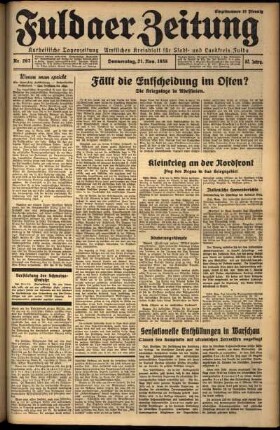 Erste Ausgabe vom Donnerstag, den 21. November 1935.