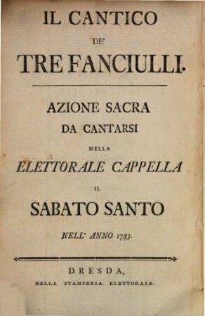 Il Cantico de tre fanciulli