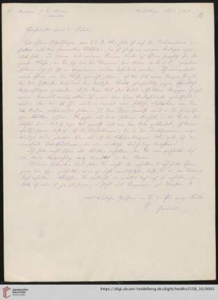 Brief von Georg Gottfried Gervinus an Johann Friedrich Minssen